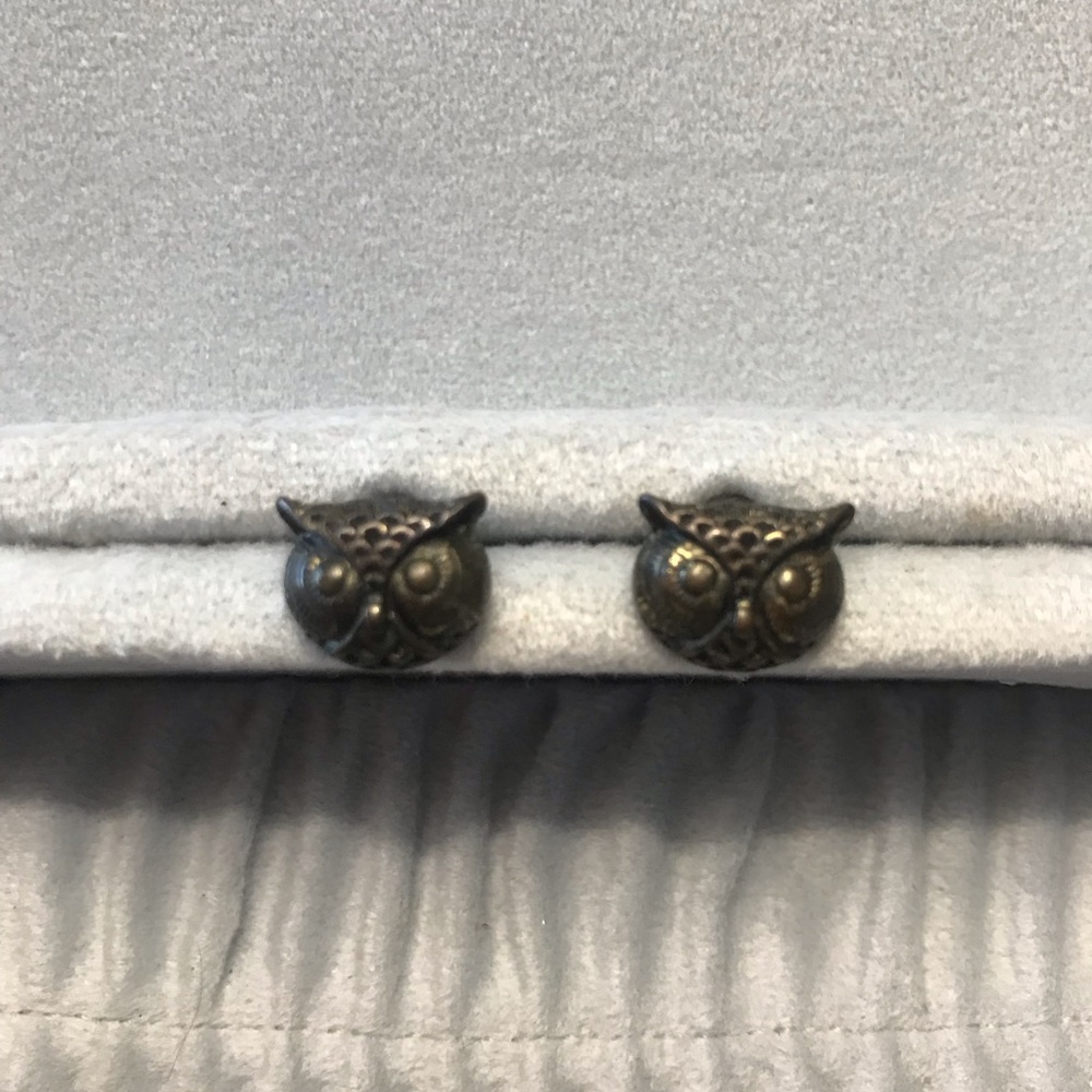 Earrings - bronze colored owl earrings
